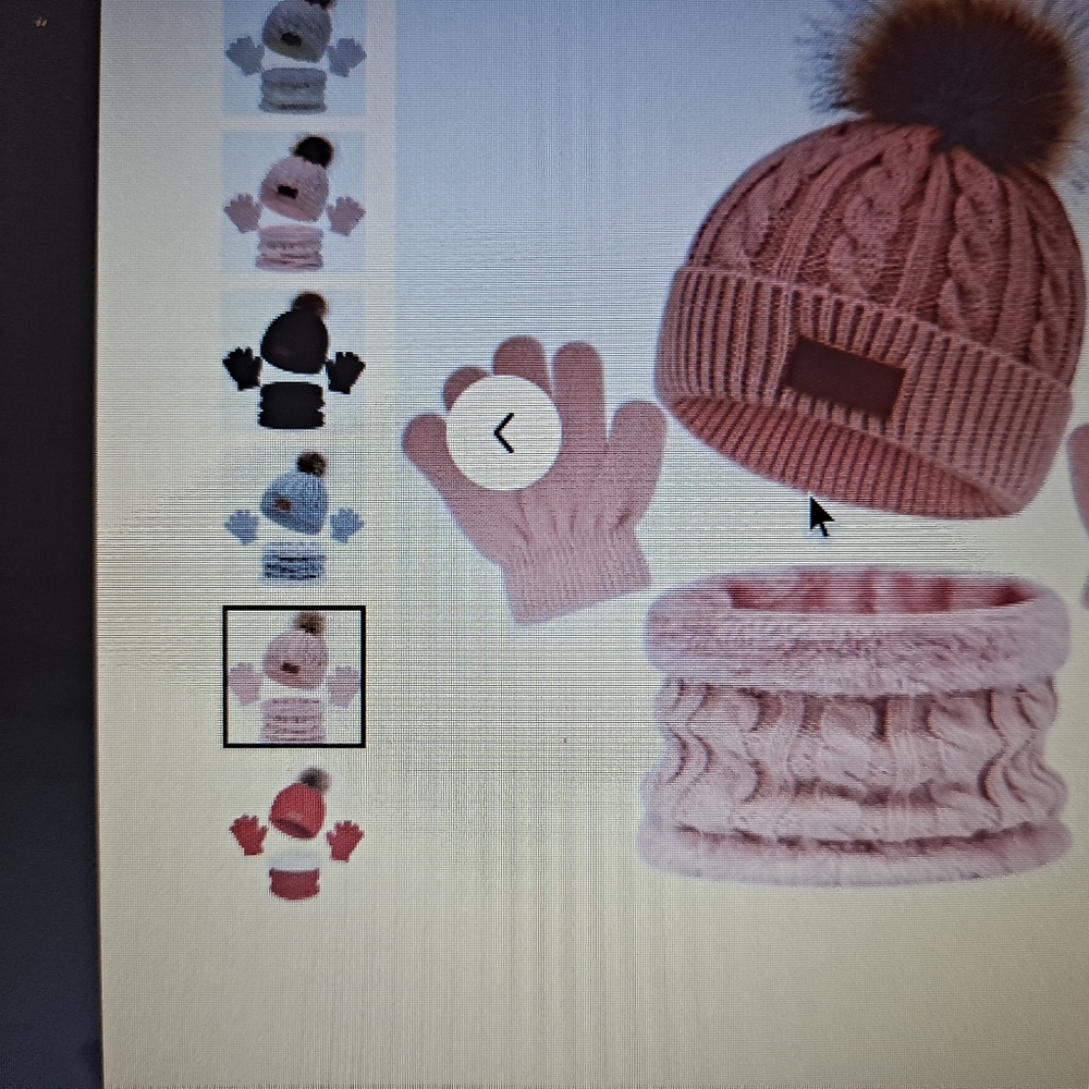 3 Pcs kids Knitted Thermal Beanie Hat, Gloves & Scarf Set for Winter